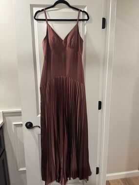 Azazie Jill Mocha Coco Dropped Waist Gown